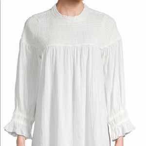 Free People Smocked cotton tunic
